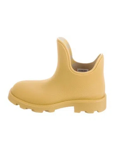 Pre-owned Burberry Rubber Rain Boots W/ Tags In Neutral