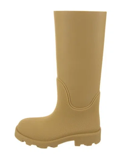 Pre-owned Burberry Rubber Rain Boots W/ Tags In Neutral
