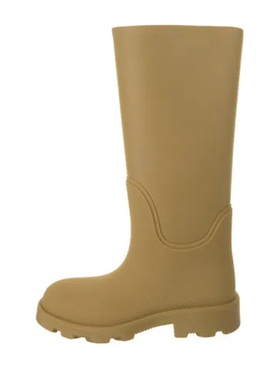 Pre-owned Burberry Rubber Rain Boots W/ Tags In Neutral