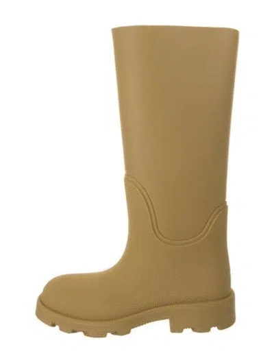 Pre-owned Burberry Rubber Rain Boots W/ Tags In Neutral