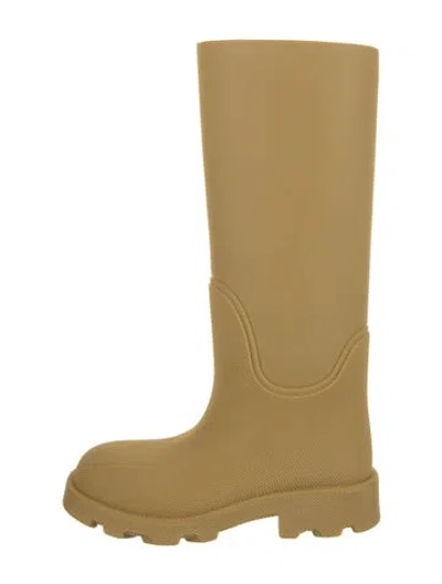 Pre-owned Burberry Rubber Rain Boots W/ Tags In Neutral