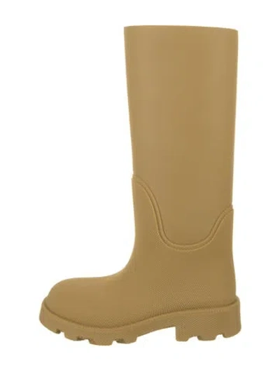 Pre-owned Burberry Rubber Rain Boots W/ Tags In Neutral