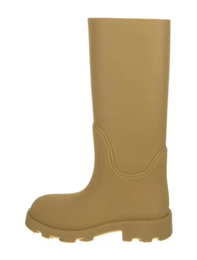 Pre-owned Burberry Rubber Rain Boots W/ Tags In Neutral