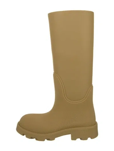 Pre-owned Burberry Rubber Rain Boots W/ Tags In Neutral