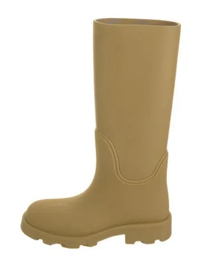 Pre-owned Burberry Rubber Rain Boots W/ Tags In Neutral