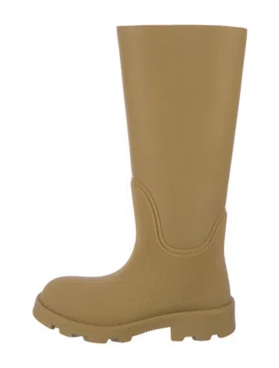 Pre-owned Burberry Rubber Rain Boots W/ Tags In Neutral