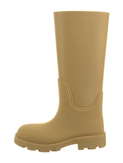 Pre-owned Burberry Rubber Rain Boots W/ Tags In Yellow
