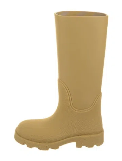 Pre-owned Burberry Rubber Rain Boots W/ Tags In Yellow