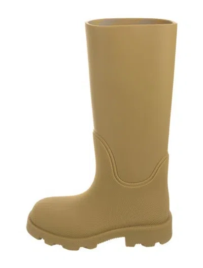 Pre-owned Burberry Rubber Rain Boots W/ Tags In Yellow