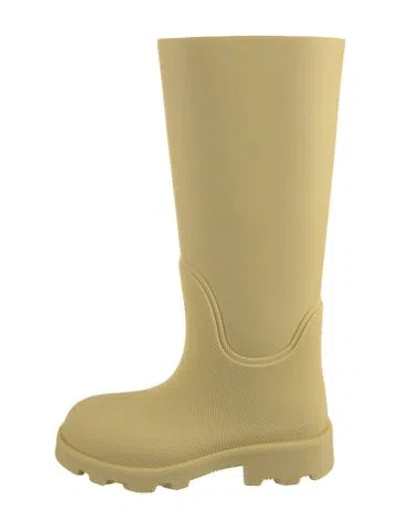 Pre-owned Burberry Rubber Rain Boots W/ Tags In Yellow