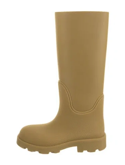 Pre-owned Burberry Rubber Rain Boots W/ Tags In Yellow