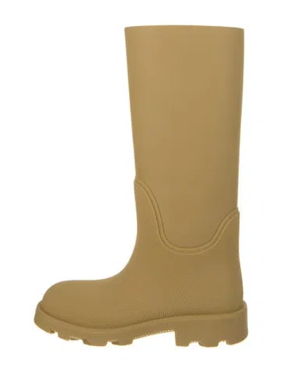 Pre-owned Burberry Rubber Rain Boots W/ Tags In Yellow