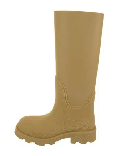 Pre-owned Burberry Rubber Rain Boots W/ Tags In Yellow