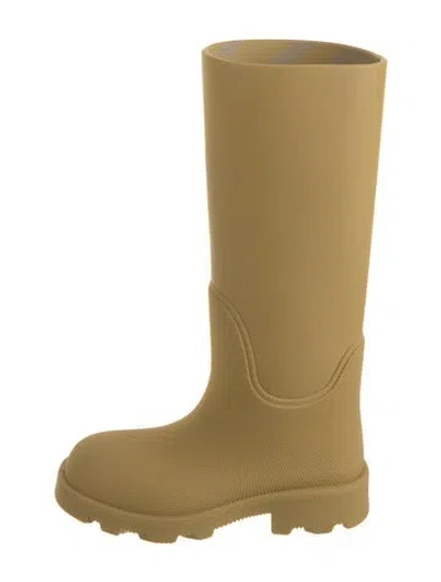 Pre-owned Burberry Rubber Rain Boots W/ Tags In Yellow
