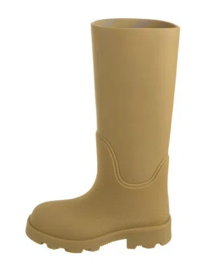 Pre-owned Burberry Rubber Rain Boots W/ Tags In Yellow
