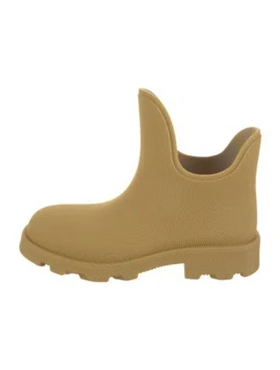 Pre-owned Burberry Rubber Rain Boots W/ Tags In Yellow