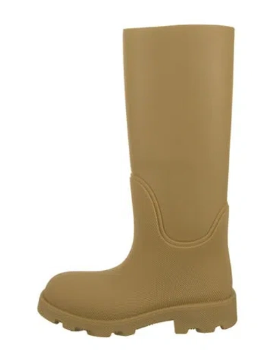 Pre-owned Burberry Rubber Rain Boots W/ Tags In Yellow