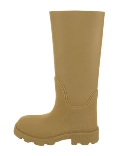 Pre-owned Burberry Rubber Rain Boots W/ Tags In Yellow