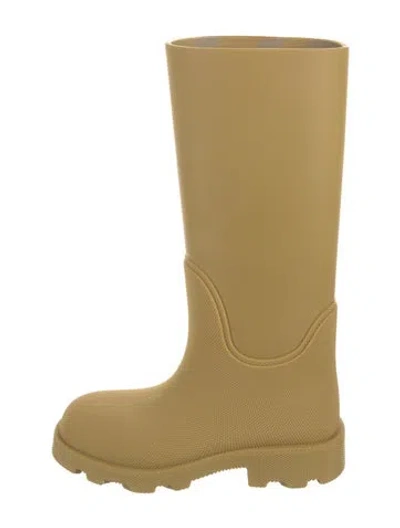 Pre-owned Burberry Rubber Rain Boots In Yellow