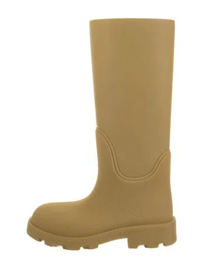 Pre-owned Burberry Rubber Rain Boots In Yellow