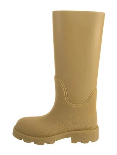 Pre-owned Burberry Rubber Rain Boots In Yellow