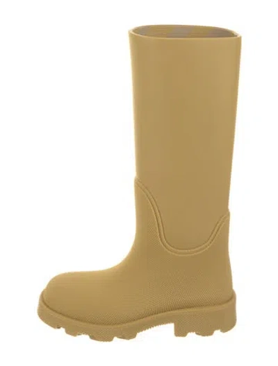 Pre-owned Burberry Rubber Rain Boots In Yellow