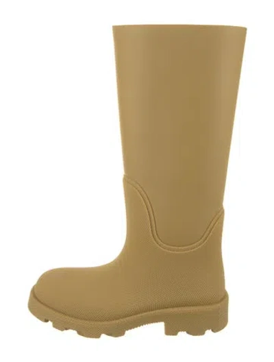 Pre-owned Burberry Rubber Rain Boots In Yellow