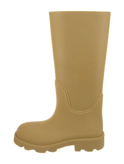 Pre-owned Burberry Rubber Rain Boots In Yellow