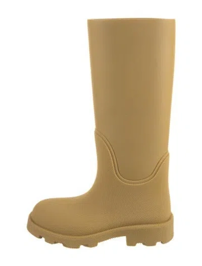 Pre-owned Burberry Rubber Rain Boots In Yellow