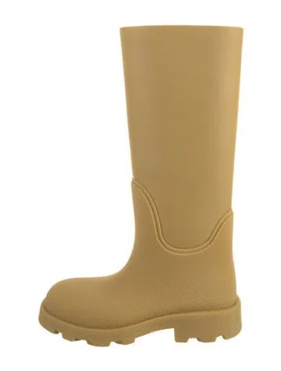 Pre-owned Burberry Rubber Rain Boots In Yellow