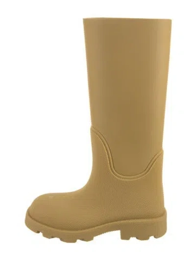 Pre-owned Burberry Rubber Rain Boots In Yellow