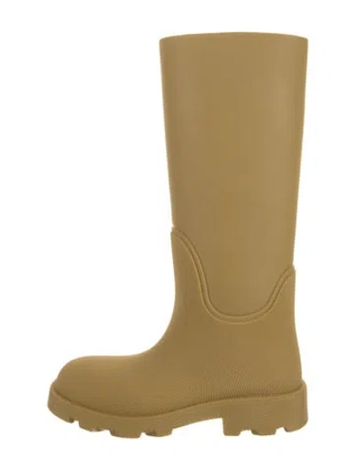 Pre-owned Burberry Rubber Rain Boots In Yellow