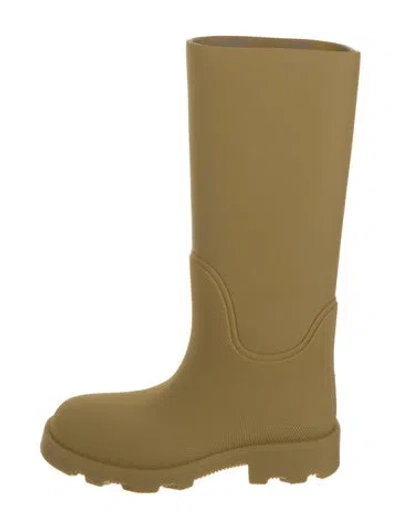 Pre-owned Burberry Rubber Rain Boots In Yellow