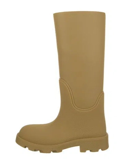 Pre-owned Burberry Rubber Rain Boots In Yellow