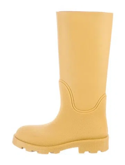 Pre-owned Burberry Rubber Rain Boots In Yellow