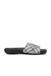Burberry Dive Embossed Check Pool Slide Sandal In Lichen Ip Check