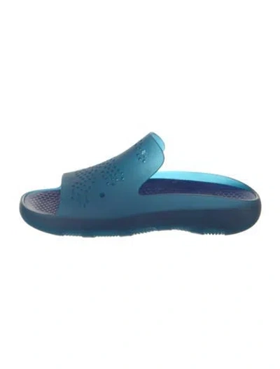 Pre-owned Burberry Rubber Slides In Blue