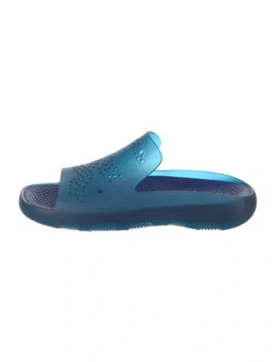 Pre-owned Burberry Rubber Slides In Blue