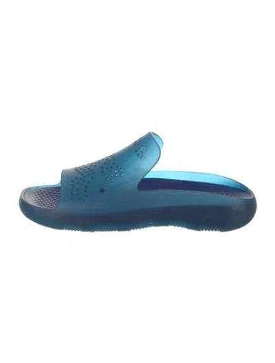 Pre-owned Burberry Rubber Slides In Blue