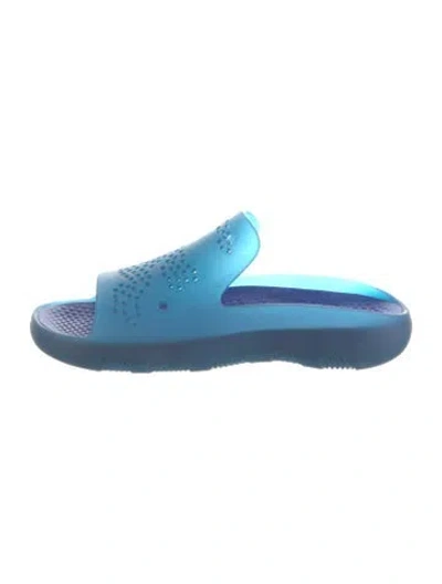 Pre-owned Burberry Rubber Slides In Blue