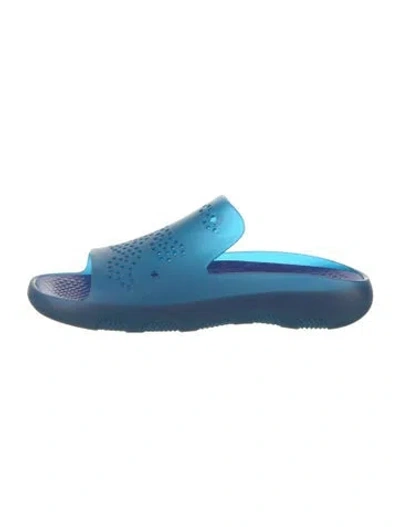 Pre-owned Burberry Rubber Slides In Blue