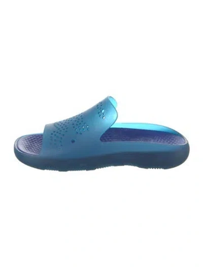 Pre-owned Burberry Rubber Slides In Blue