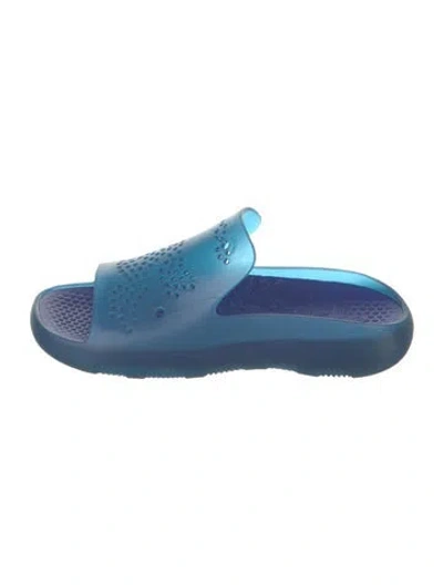 Pre-owned Burberry Rubber Slides In Blue