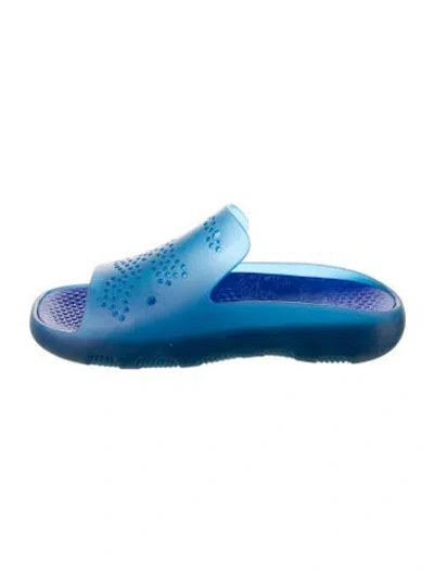 Pre-owned Burberry Rubber Slides In Blue