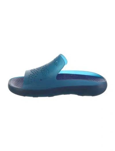 Pre-owned Burberry Rubber Slides In Blue