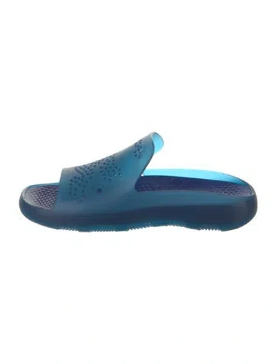 Pre-owned Burberry Rubber Slides In Blue
