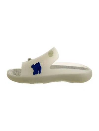 Pre-owned Burberry Rubber Slides In Blue