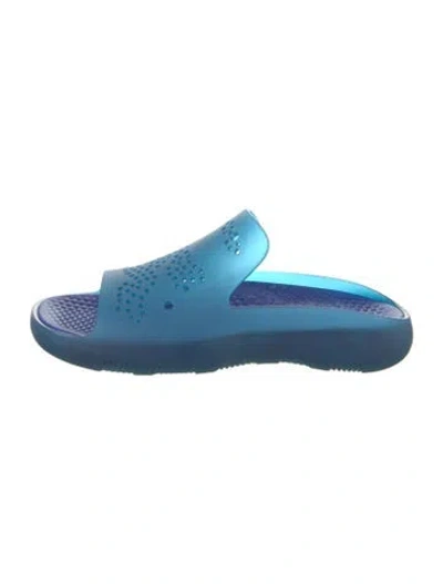 Pre-owned Burberry Rubber Slides In Blue
