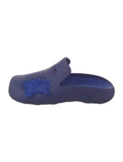 Pre-owned Burberry Rubber Slides In Blue