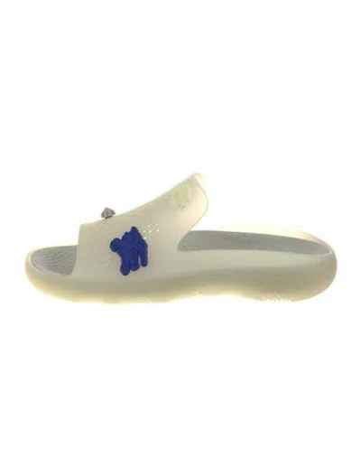 Pre-owned Burberry Rubber Slides In Blue